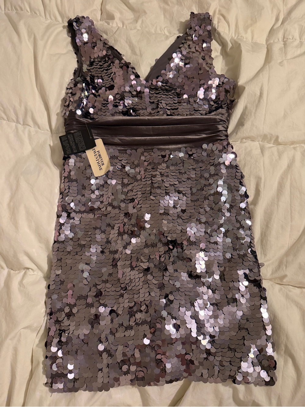 Forever 21 Lavender Sequin V-Neck Party Dress